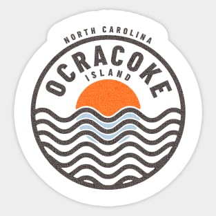 Ocracoke Island, NC Summertime Vacationing Sunrise Waves Sticker